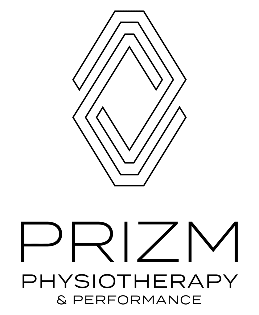 Black logo for Prizm Physio created by Emily Chow Marketing