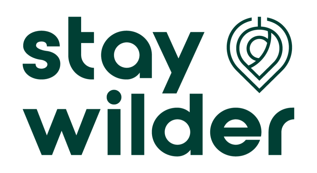 Dark green Stay Wilder logo