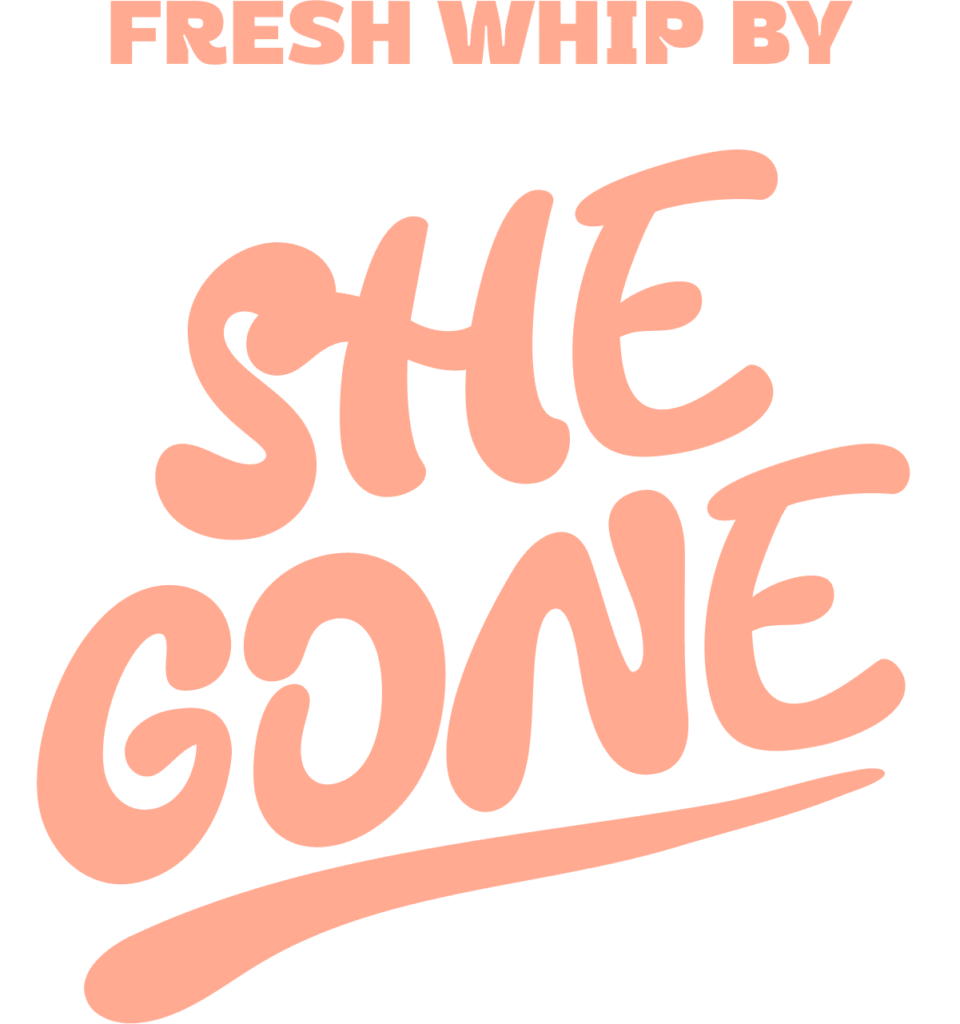 Light pink She Gone logo